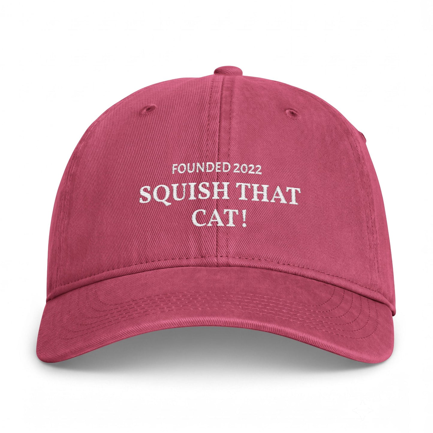 Squish That Cat Washed Baseball Cap, Moss
