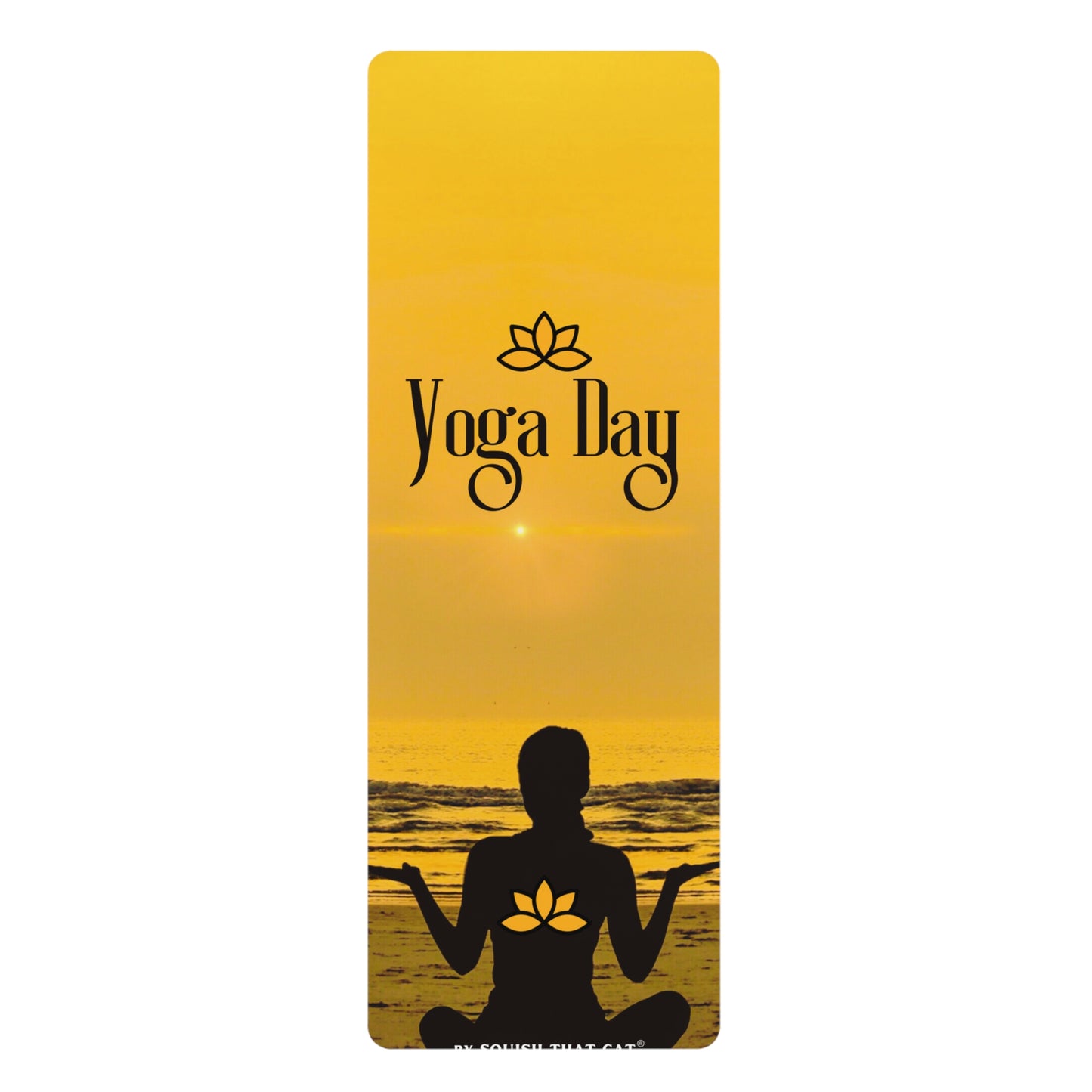 Yoga Day Rubber Yoga Mat by SquishThatCat Brand, A Perfect Gift Idea