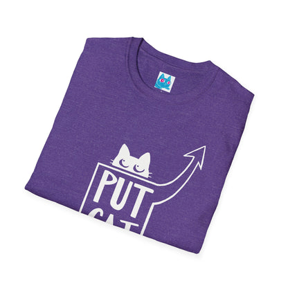 Calling All Shoulder Cats Essential Unisex Purple Cotton Tee, 6 Sizes