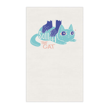 Squish That Cat Cotton Twill Tea Towel, 18 x 30-in