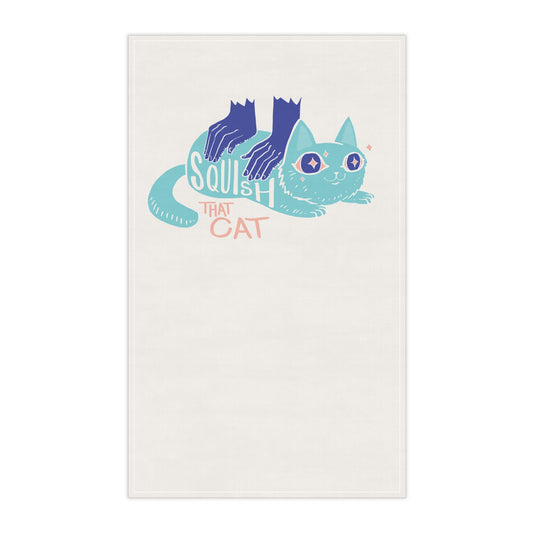 Squish That Cat Cotton Twill Tea Towel, 18 x 30-in