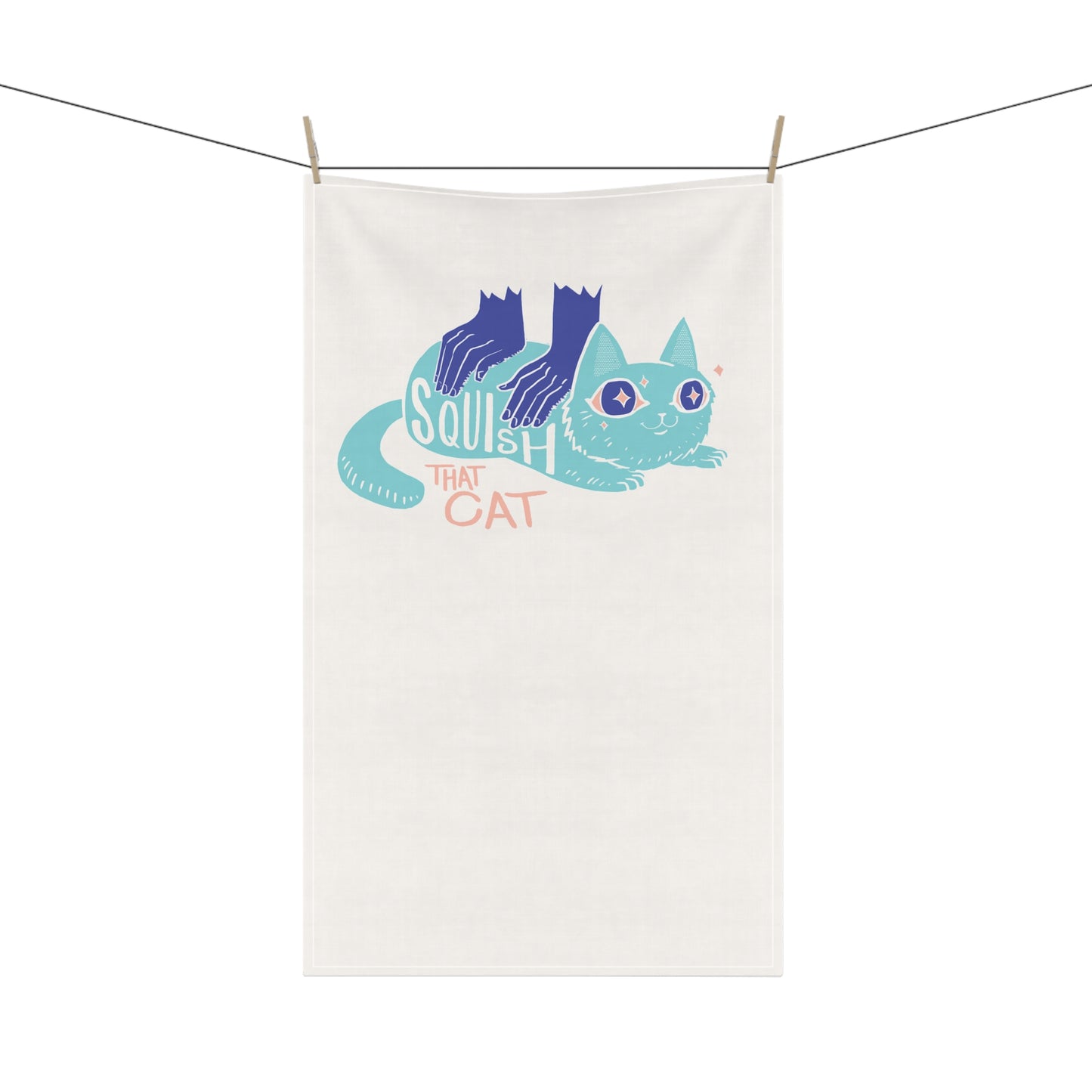 Squish That Cat Cotton Twill Tea Towel, 18 x 30-in