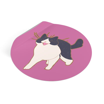 SquishThatCat Round Claudia Sticker, 3 x 3-in