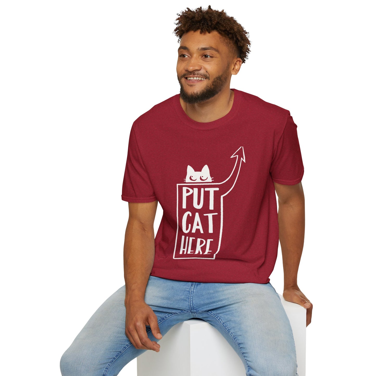 Calling All Shoulder Cats Essential Unisex Antique Red Cotton Tee, 6 Sizes