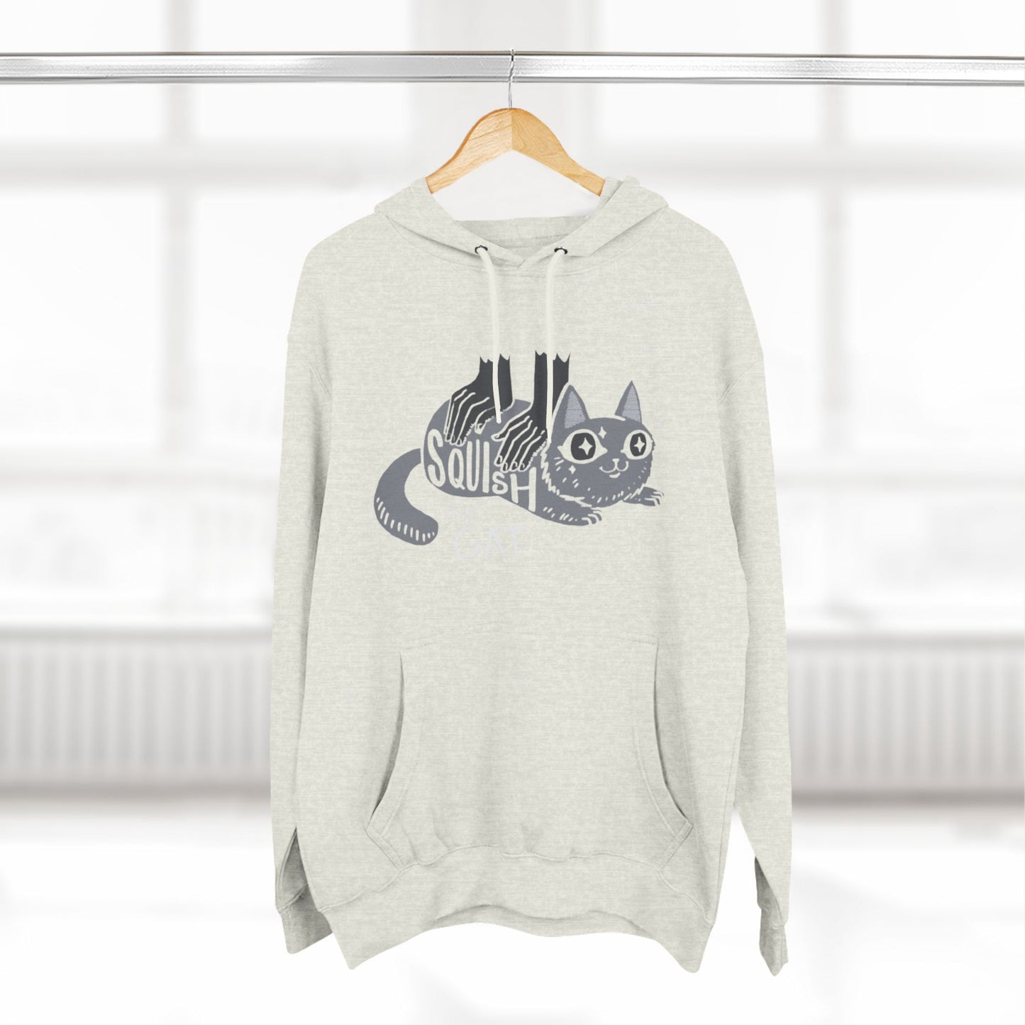 Squish Unisex Hoodie, Oatmeal Grey 5-Sizes