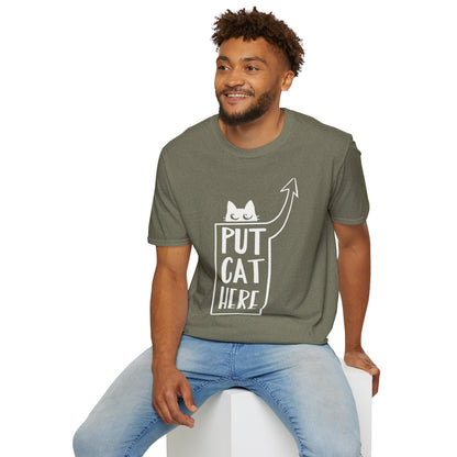 Calling All Shoulder Cats Essential Unisex Army Green Cotton Tee, 6 Sizes