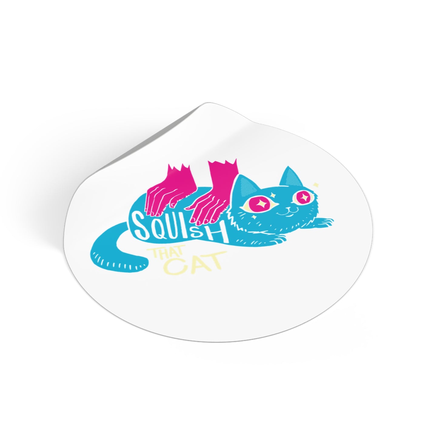 SquishThatCat Round Vinyl Stickers