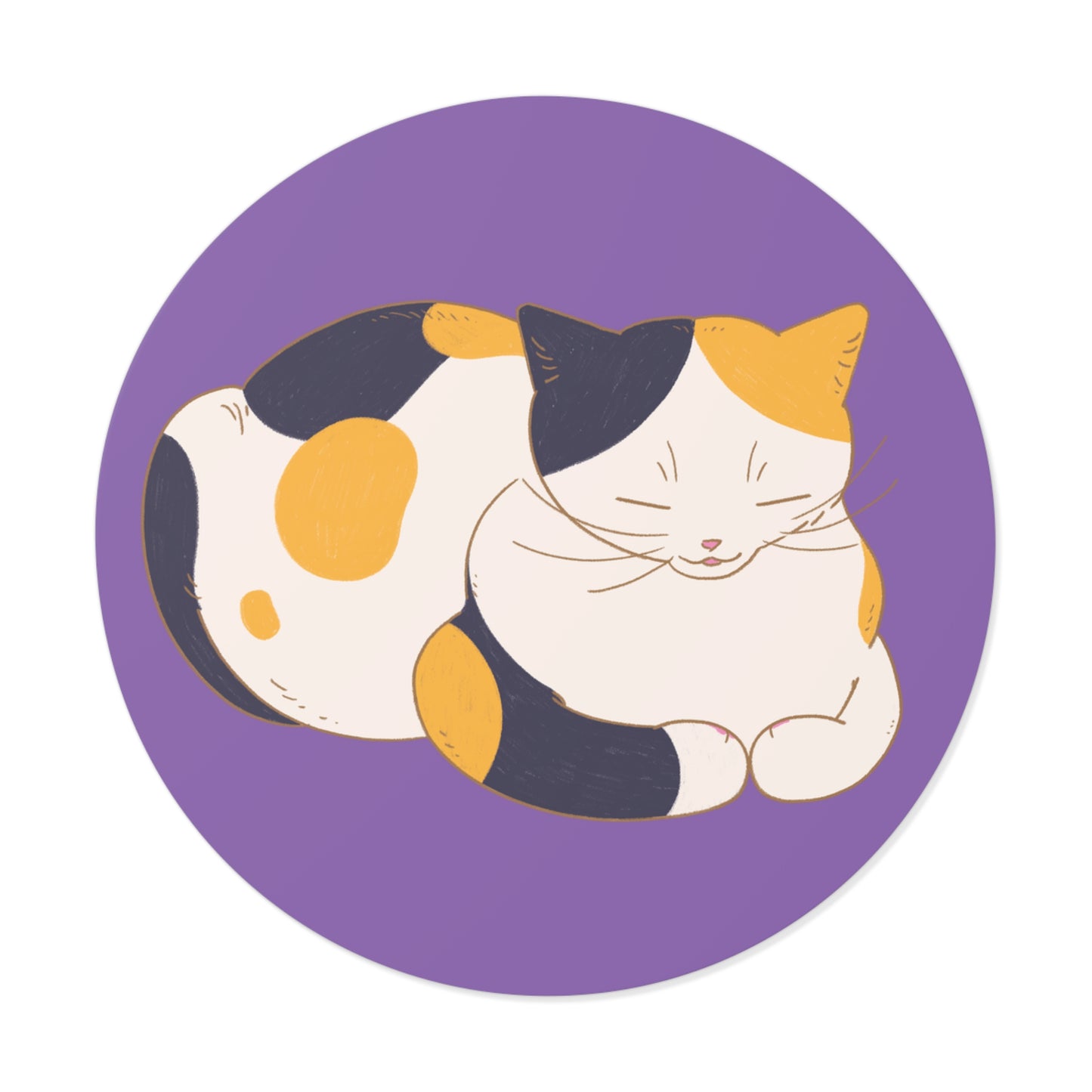 SquishThatCat Round Calico Sticker, 3 x 3-in