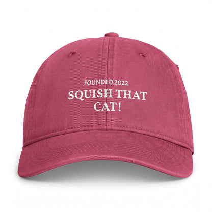 Squish That Cat Washed Baseball Cap, Moss