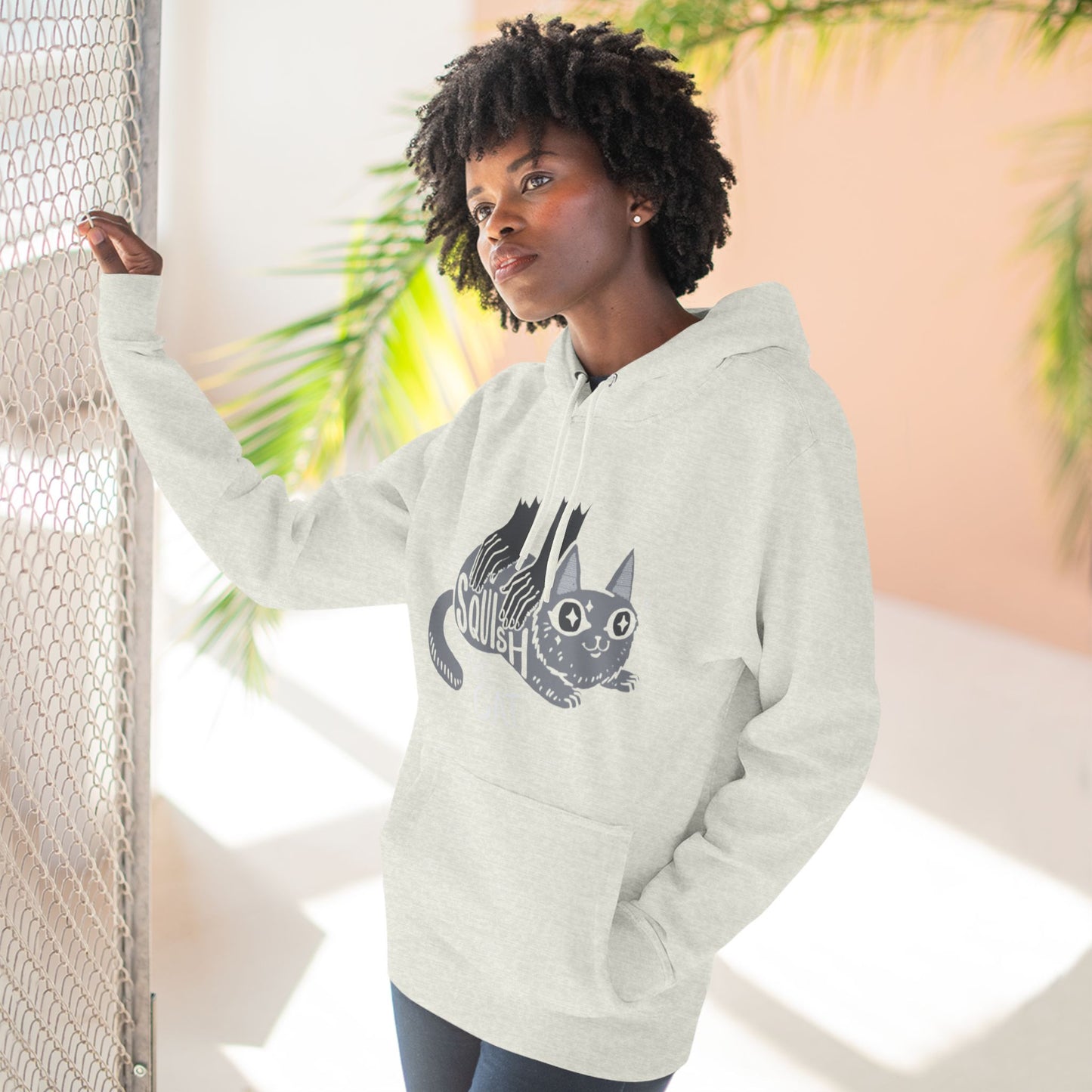 Squish Unisex Hoodie, Oatmeal Grey 5-Sizes