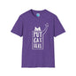 Calling All Shoulder Cats Essential Unisex Purple Cotton Tee, 6 Sizes