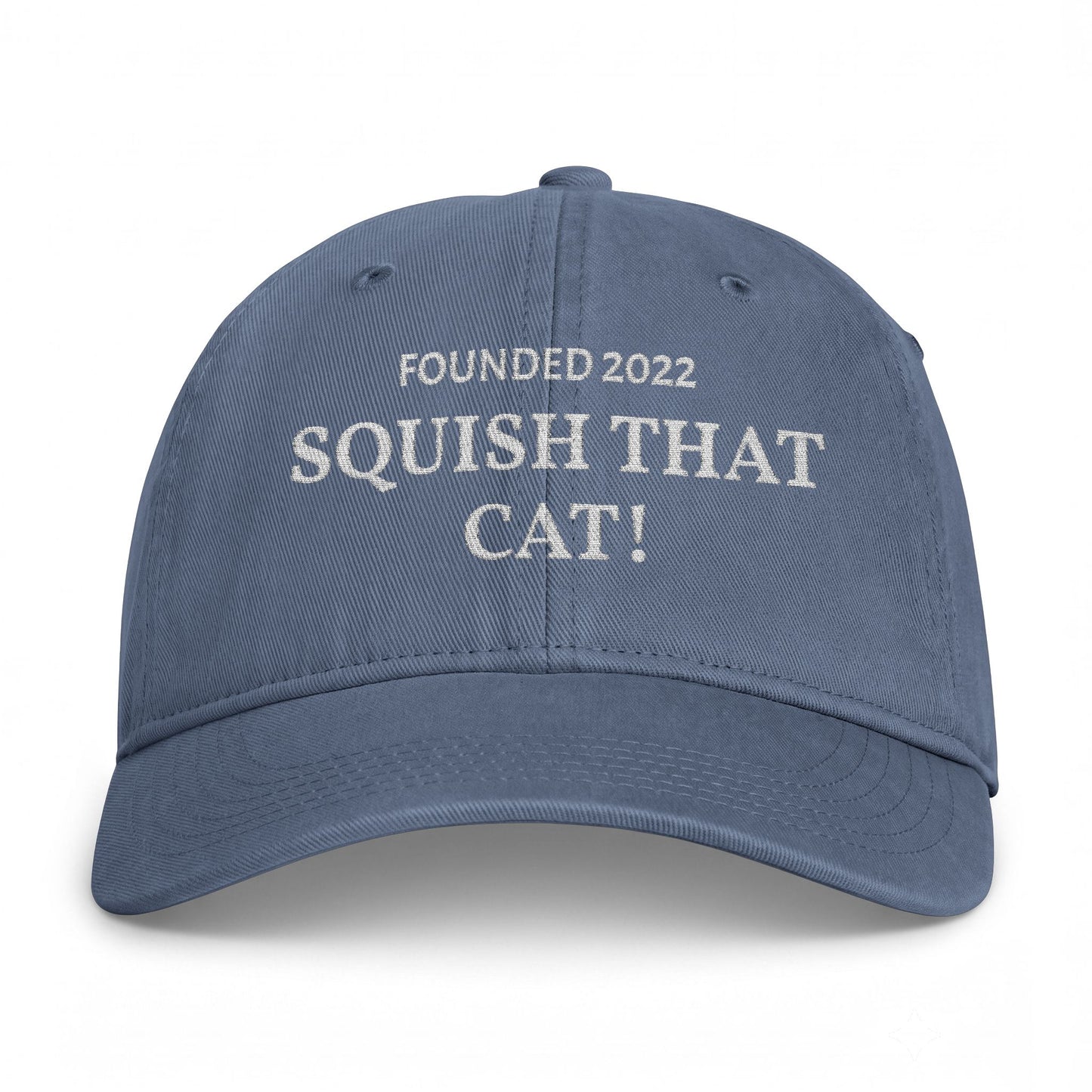 Squish That Cat Washed Baseball Cap, 4-Colors