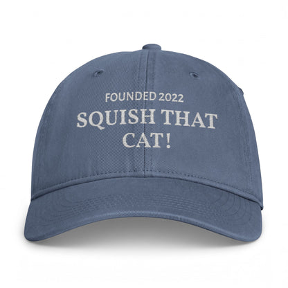 Squish That Cat Washed Baseball Cap, 4-Colors