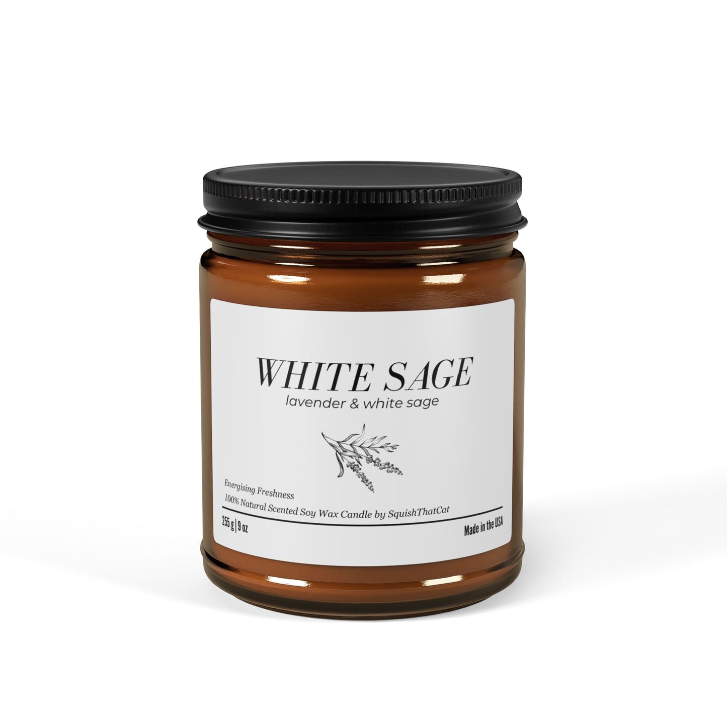 Scented Soy Candle White Sage & Lavender, 9oz