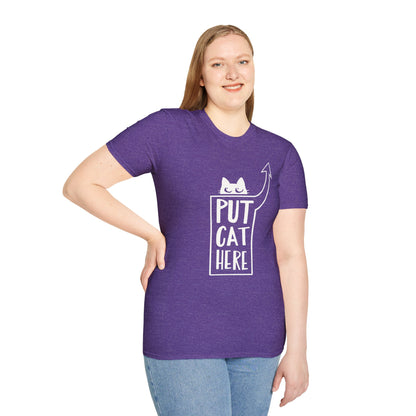 Calling All Shoulder Cats Essential Unisex Purple Cotton Tee, 6 Sizes