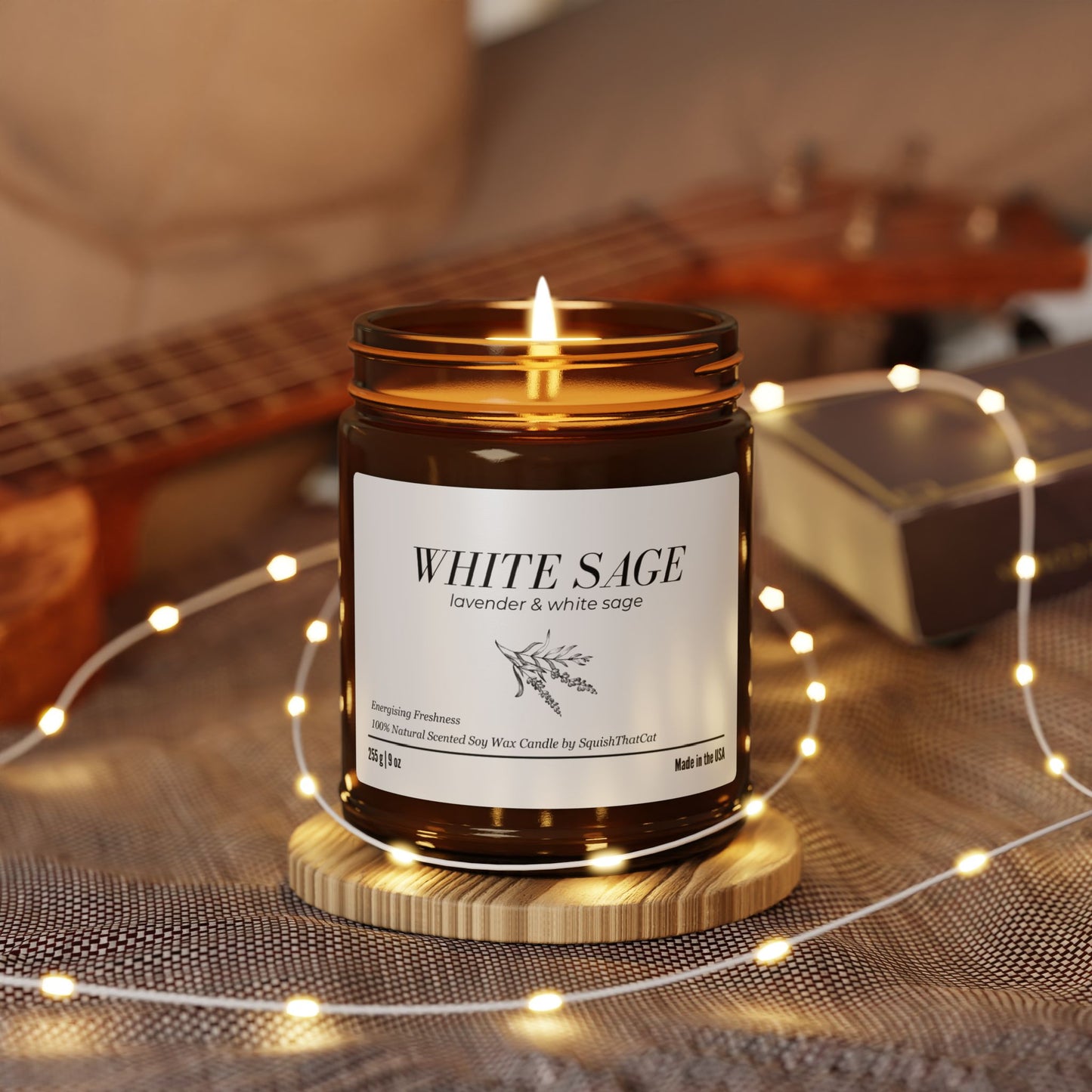 Scented Soy Candle White Sage & Lavender, 9oz