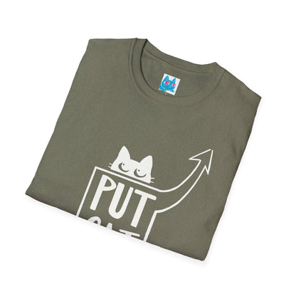 Calling All Shoulder Cats Essential Unisex Army Green Cotton Tee, 6 Sizes