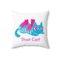 Squish That Cat Square Spun Pillow, 3-Sizes