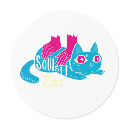 SquishThatCat Round Vinyl Stickers