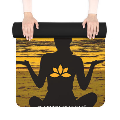 Yoga Day Rubber Yoga Mat by SquishThatCat Brand, A Perfect Gift Idea