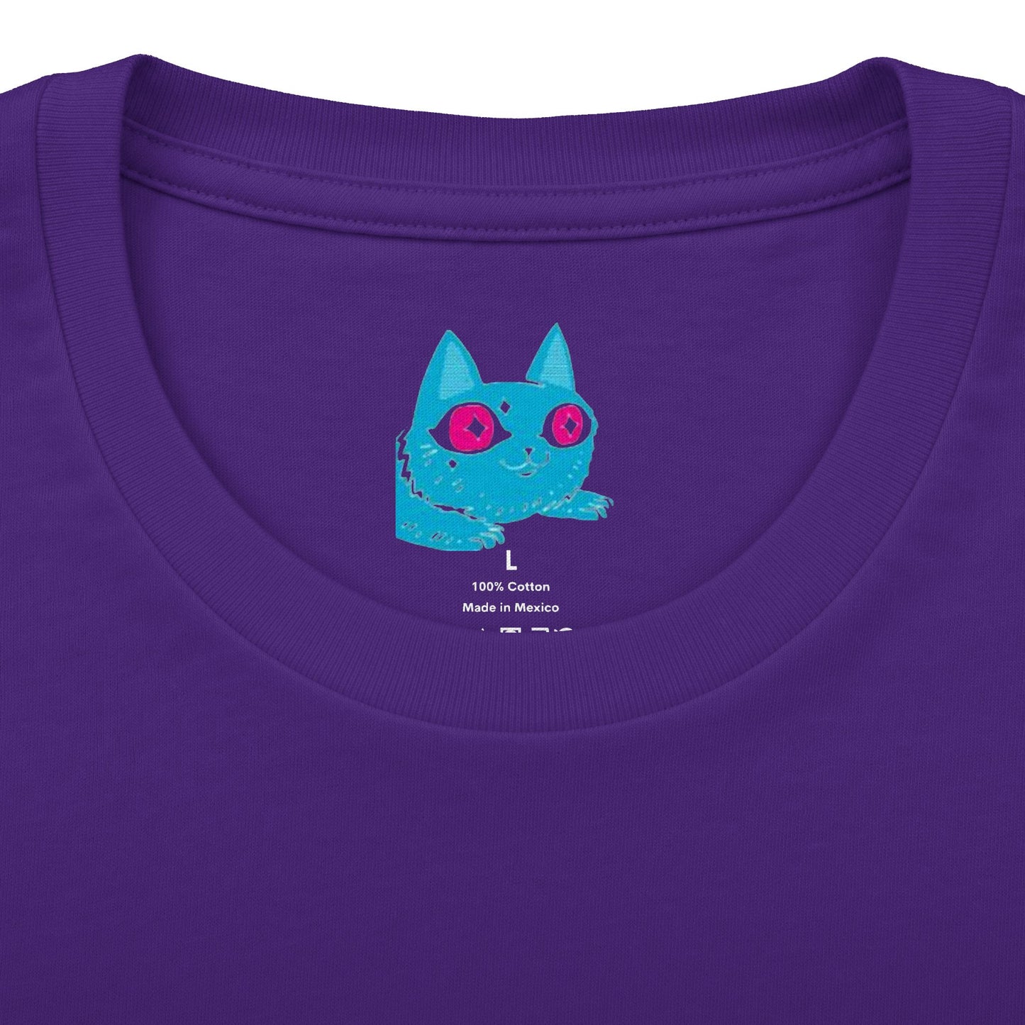 Calling All Shoulder Cats Unisex Purple Cotton Tee, 6 Sizes