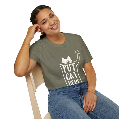 Calling All Shoulder Cats Essential Unisex Army Green Cotton Tee, 6 Sizes