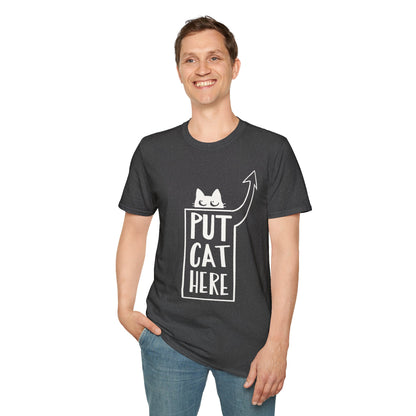 Calling All Shoulder Cats Unisex Dark Heather Cotton Tee, 5 Sizes
