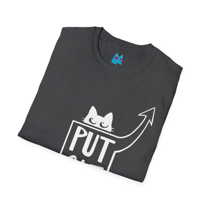 Calling All Shoulder Cats Unisex Dark Heather Cotton Tee, 5 Sizes