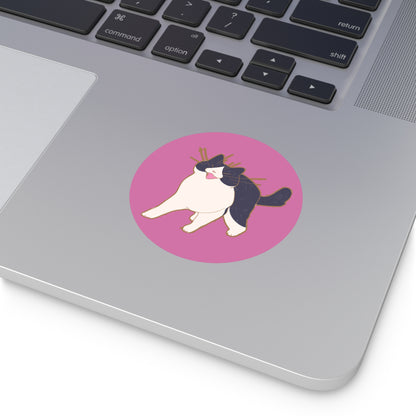 SquishThatCat Round Claudia Sticker, 3 x 3-in