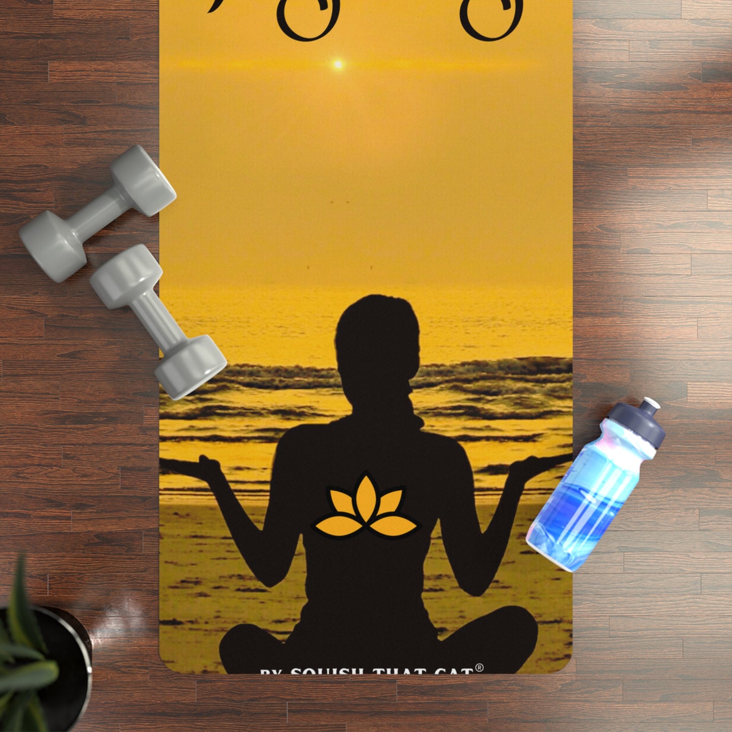 Yoga Day Rubber Yoga Mat by SquishThatCat Brand, A Perfect Gift Idea